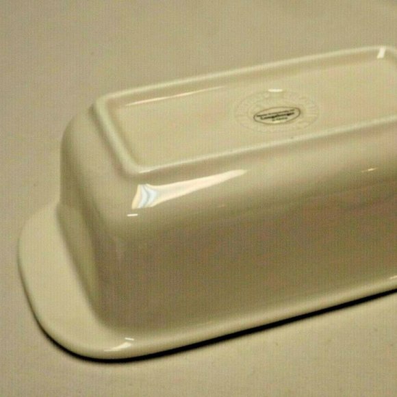 Longaberger Pottery Woven Traditions Heirloom Ivory Small Loaf Dish - Picture 8 of 11